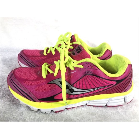 SAUCONY Girls Shoes Natural Series Pink Yellow Sneakers Size 4 1/2 - Picture 3 of 9